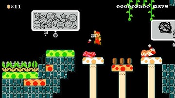 3-2 ちていの　もり/Subterranean Survey by こな ~ Miiverse - SUPER MARIO MAKER - NO COMMENTARY 1bh