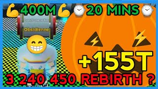 3,240,450 REBIRTH ?⚡150 QA⚡ FULL GAMEPLAY HALLOWEEN EVENT IN STRONGMAN SIMULATOR ROBLOX