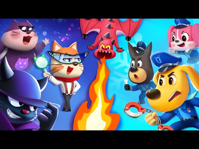 Police VS A Fire Dragon | Kids Cartoons | Sheriff Labrador New Episodes class=