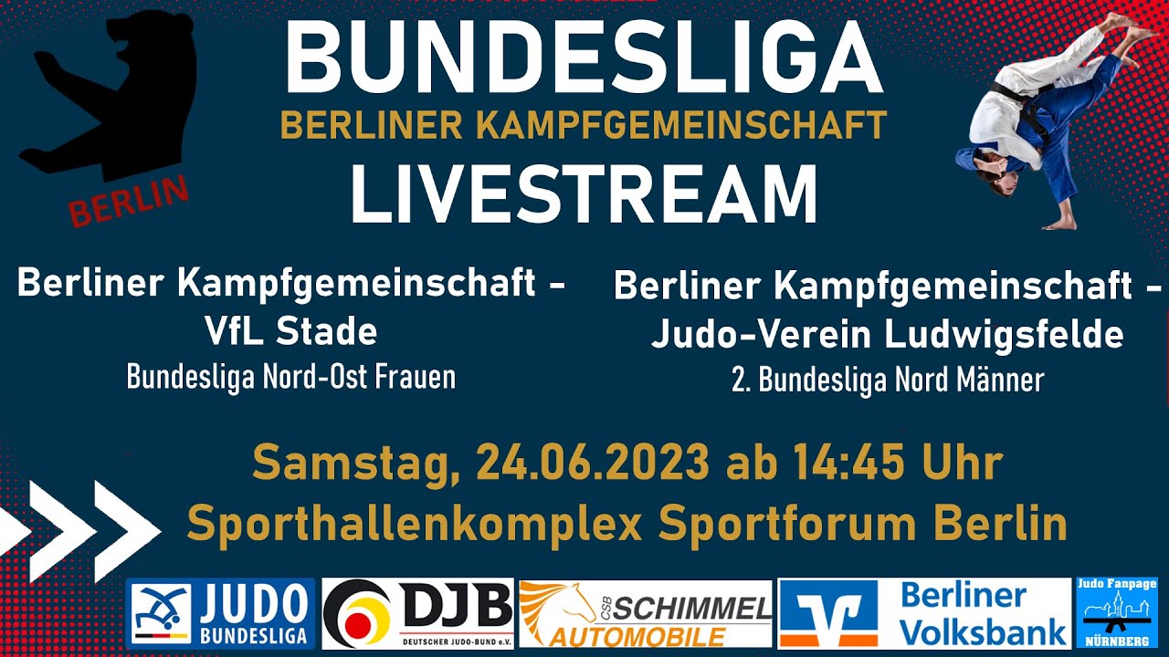 Judo Bundesliga - Doppelkampftag - Berliner KG - JV Ludwigsfelde - VfL Stade - 24.06.2023 - Berlin