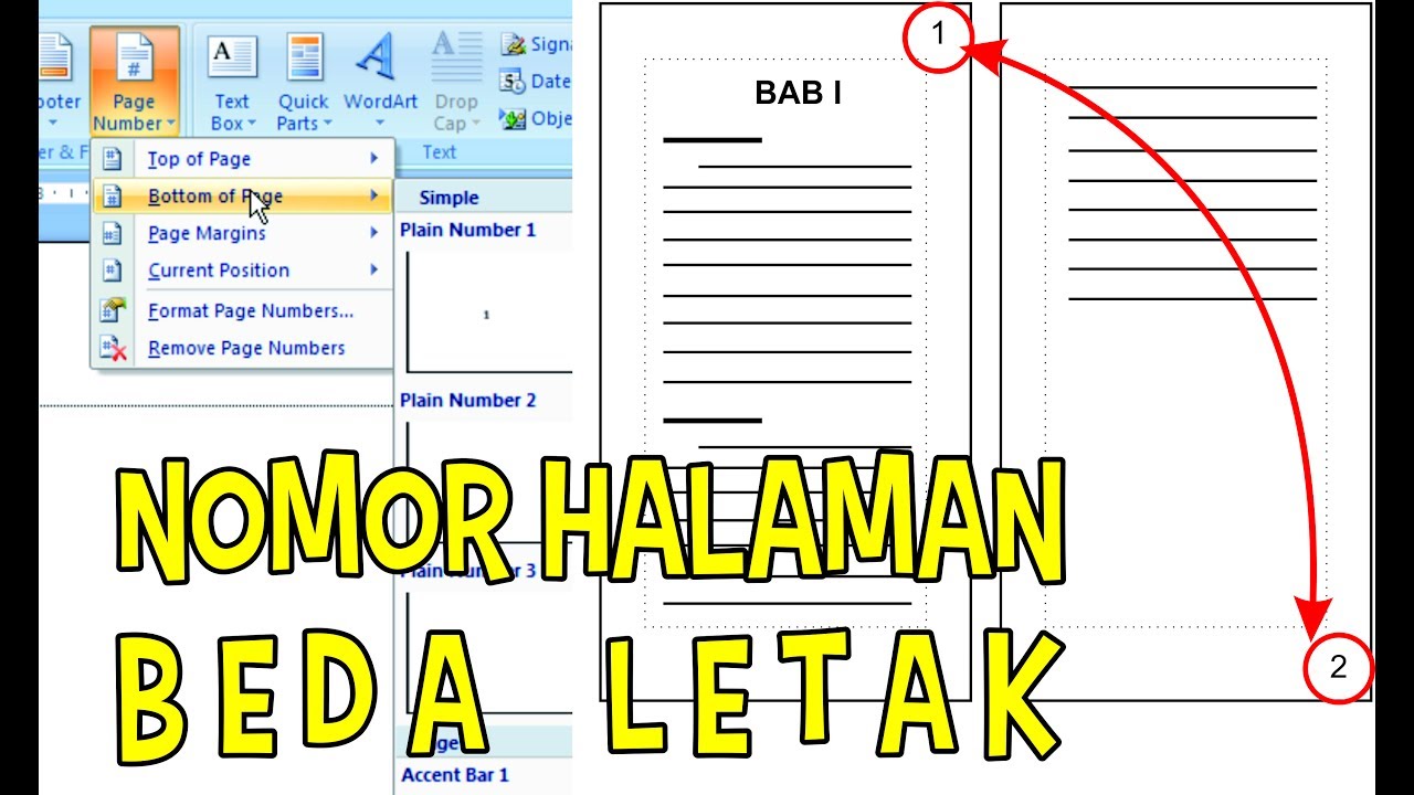 Cara Atur Nomor Halaman Yang Berbeda Letak Skripsimakalah