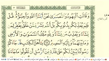 سعد الغامدي سورة المائدة كاملة ومكتوبة مع احكام التجويد ومعاني الكلمات