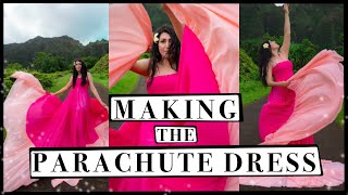 Making a PARACHUTE inspired dress! Instagram Inspired gown Goes horribly wrong? *not perfect*