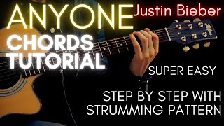 Justin Bieber Anyone Chords Guitar Tutorial for Acoustic Cover