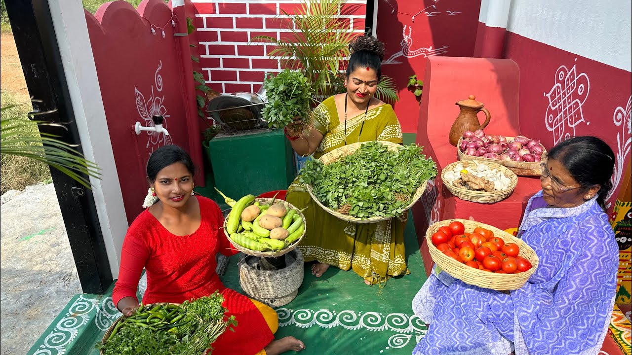 Thotakura pulusu Kura & aloo brinjal mixed fry