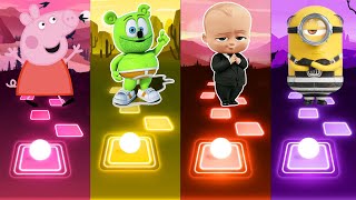 Peppa Pig 🆚 Gummy Bear 🆚 Baby Boss 🆚 Minions | Who Is Win 🎯🏅| Tiles Hop |