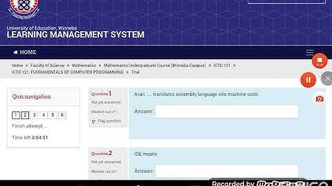 Taking a Quiz UEW LMS using your mobile phone