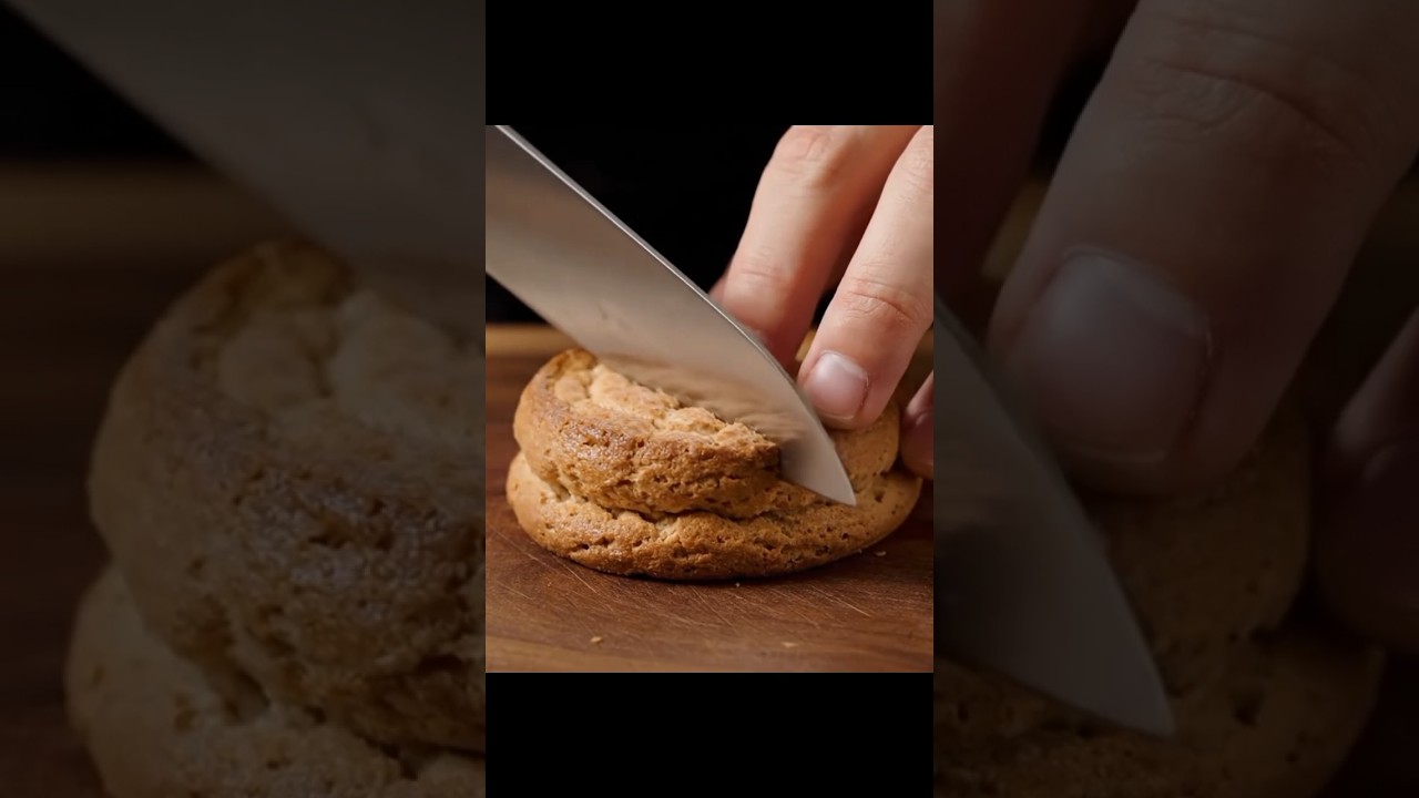 Slicing a Hyper-Realistic Biscuit in 8K | Ultra Satisfying ASMR Precision Cuts 🍪🔪.