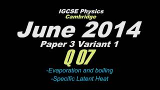 May/Jun 2014 Paper 3 Var 1 (Q07) IGCSE Physics CIE 0625