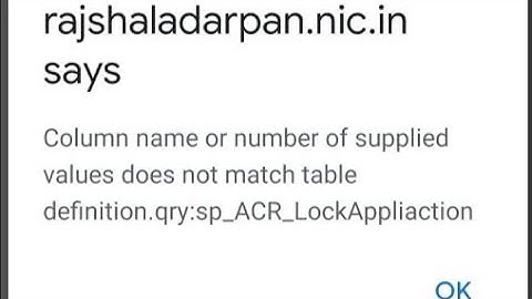 column name or number of supplied values does not match ka solution