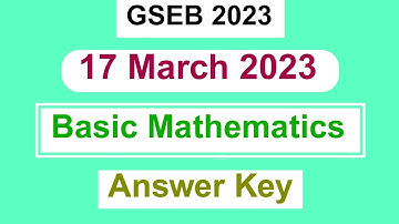 March 2023 Maths Paper Solution | 16 March 2023, Std 10 Basic Mathematics Full Details