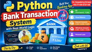 🏦 Bank Transaction Project in Python | FD, Balance, Deposit, Withdrawal & Loan Logic | Code with GG