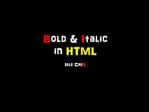 Lesson 3 - HTML With Bold, Italic and Break Tags