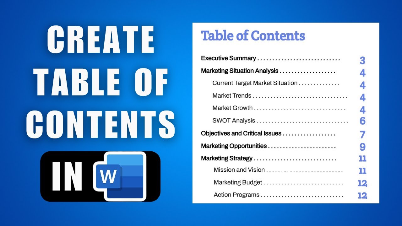 How to Create a Table of Contents in Word 2025 - Creating Table of ...