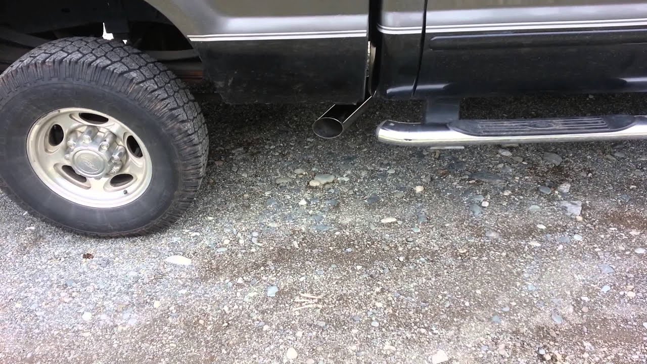 6.0 powerstroke side exit exhaust - YouTube