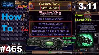 How To Craft My Carrion Golem Belt Triple Tier 1 Life Life Recovery Rate HP Flat HP - 465