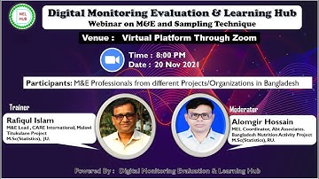 01_Webinar Recording on M&E and Sampling Technique | Digital MEL Hub