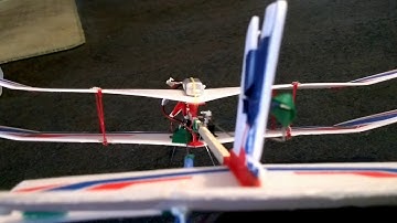 Sky touch rubberband powered plane converted to RC