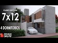 Plano de casa de 7x12 metros