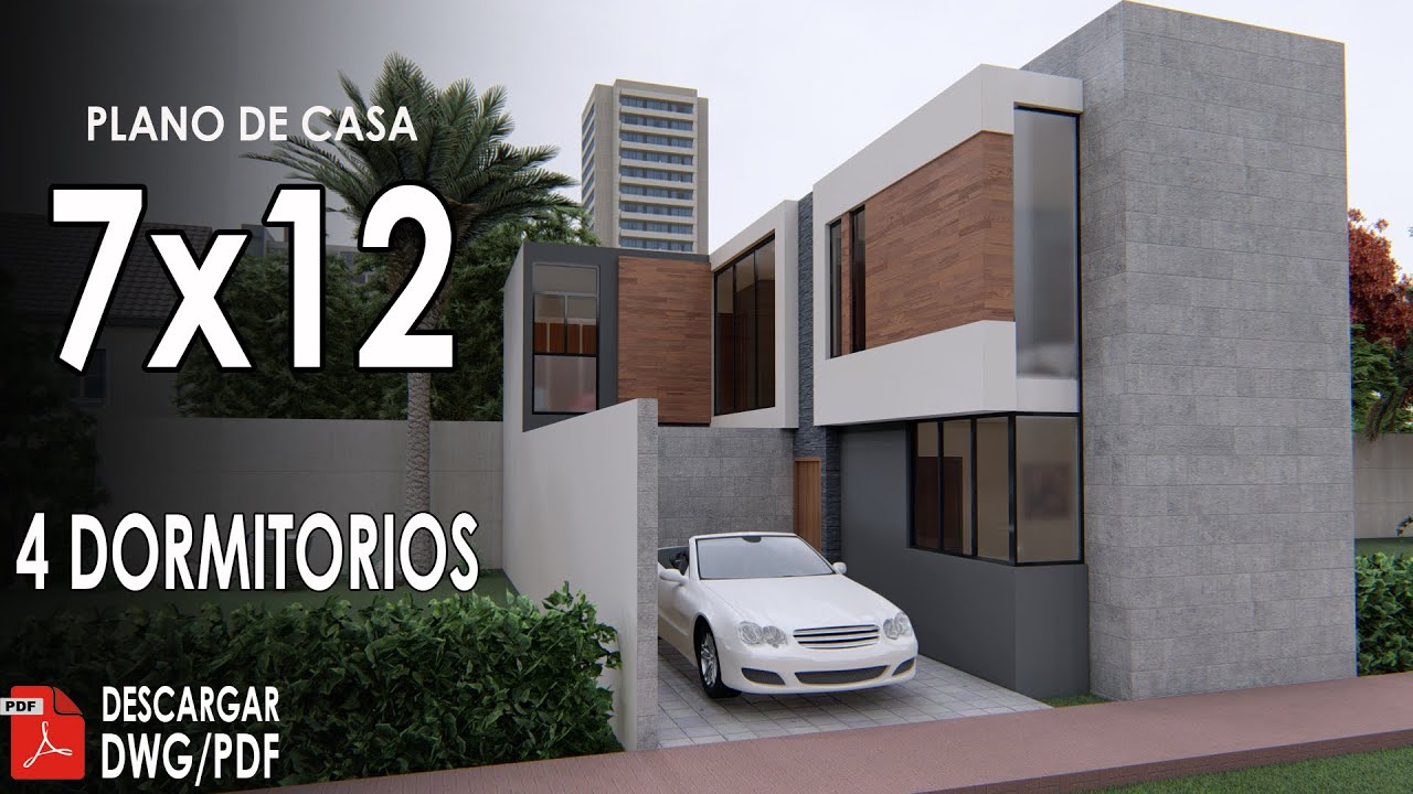 Plano de casa de 7x12 metros - YouTube