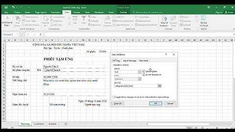 Thủ thuật Excel. Lập phiếu tạm ứng và lưu dữ liệu tự động vào sheet dữ liệu trong Excel.