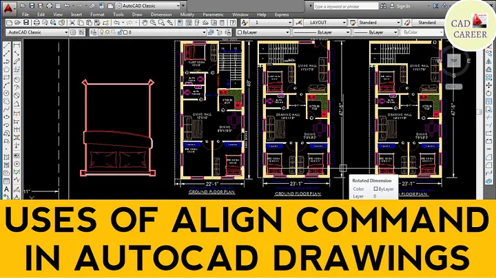 In AutoCAD What is ALIGN command | How to use ALIGN command in AutoCAD drawings | Autocad Alignment