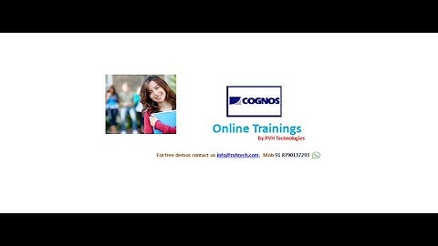 Cognos Transformer online training| part1| transformer videos | transformer training low fees
