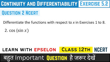 ex 5.2 q2 class 12 | continuity and differentiability class 12 ex 5.2 q2 | class 12 chapter 5
