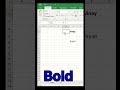 Three Step first step select, Second step bold and Third step Italic in excel #excel #shorts #daily