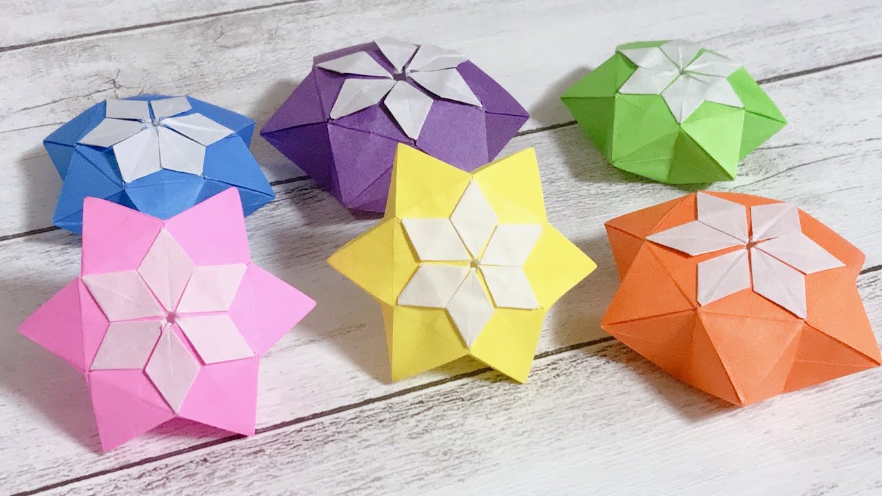 折り紙 星 立体的 一枚で作れます How To Make A 3d Star With Origami Origami Trehmernaya Zvezda 종이 접기 입체적인 별 Youtube