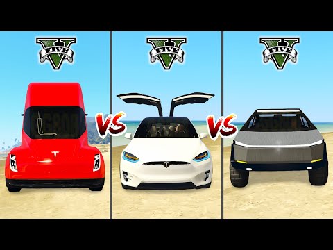 Tesla Semi vs Tesla X vs Tesla Cybertruck in GTA 5 - which is best?