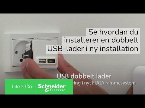 Studerende Kina bogstaveligt talt Sådan installerer du en dobbelt USB-lader i en ny installation | Schneider  Electric - YouTube