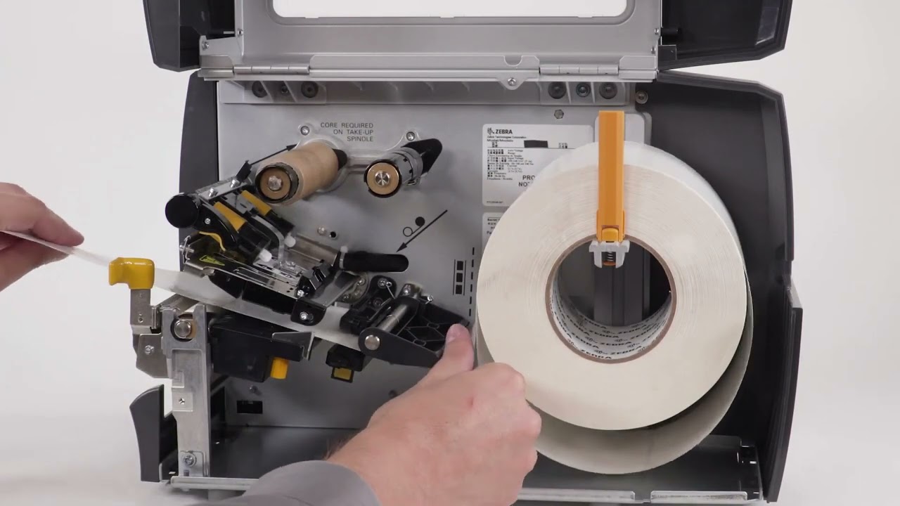 Zebra ZT211 How To Load Media With The Peel Option - YouTube