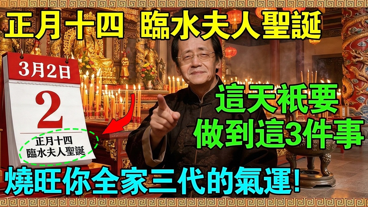 明天正月十四拜“臨水夫人”，台灣女人必看！倪海廈：你肚子裏的“春寒”不除，求神拜佛也保不住全家的風水！#倪海廈 #倪師國學智慧 #臨水夫人 #正月十四 #台灣民俗 #女人養生