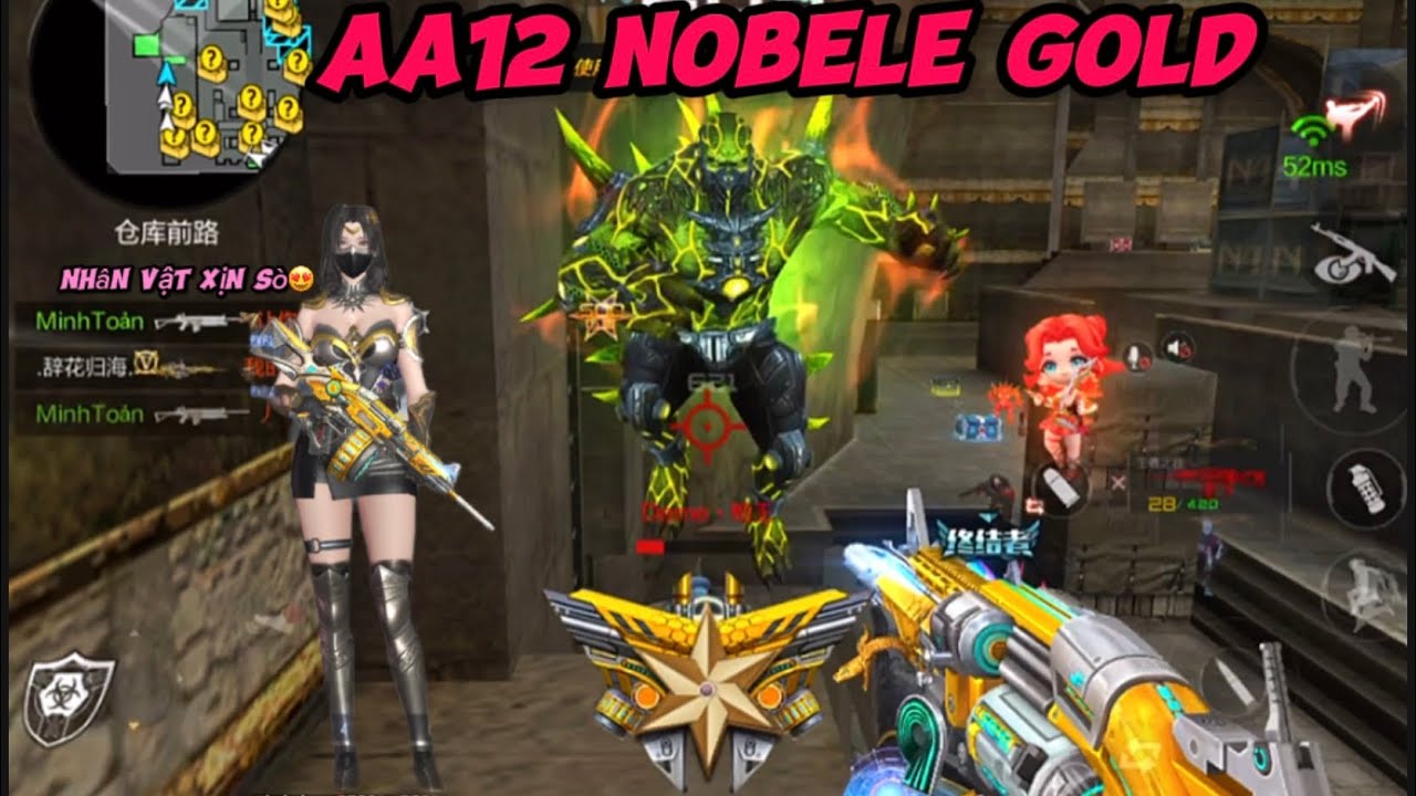 CF Mobile:AA12-Nobele Gold | Con Hàng Chuyên Săn Zombi Mà AE Không Nên Bỏ Qua|BéMinCFM
