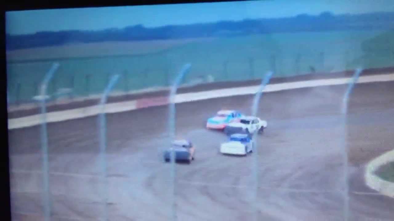 Hobby Stock Rollover at I-80 Speedway during USMTS Show.