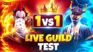 FF LIVE GUILD TEST 1vs1 WITH FRIENDS ❣️👑 #freefire #freefirelive #shortsfeed #trending #freefiremax