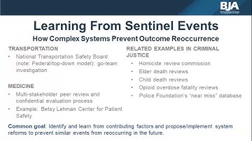 The Sentinel Events Initiative: Becoming a Demonstration Site