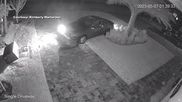 Surveillance video captures moment when driver plows through a family