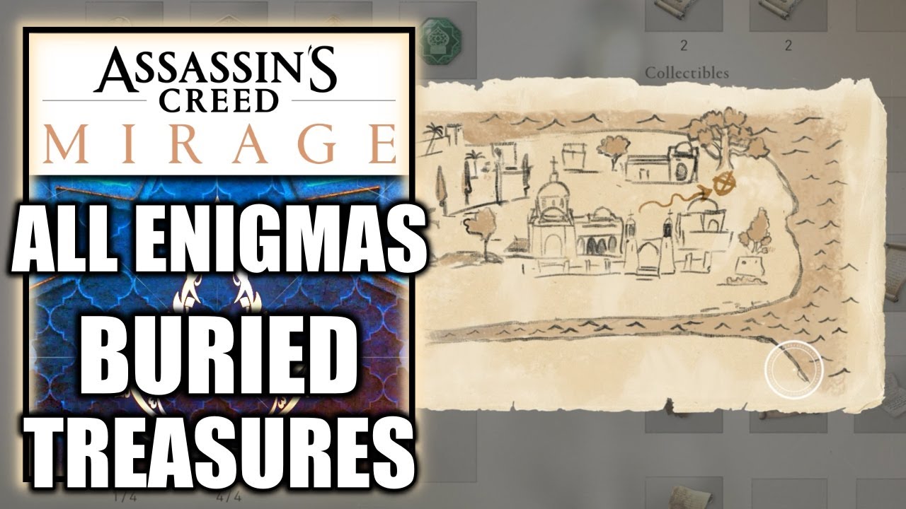 Assassin's Creed Mirage All Enigma Treasures & Solutions Locations