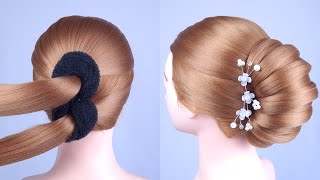: 10 Easy And Beautiful Bun Hairstyles With 1 Donut | Simple Braided Bun Hairstyle For Ladies - Part 5