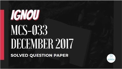 MCS-033 | Advance Discrete Mathematics | December 2017 | IGNOU MCA | Selfstudies #mcs033