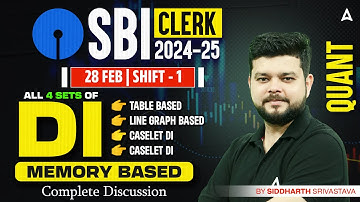 SBI Clerk 2024-25 | 28 Feb Shift-1 Memory Based DI | By Siddharth Srivastava