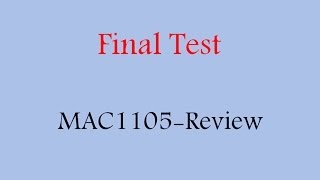 MAC1105-Final Test-Part-A