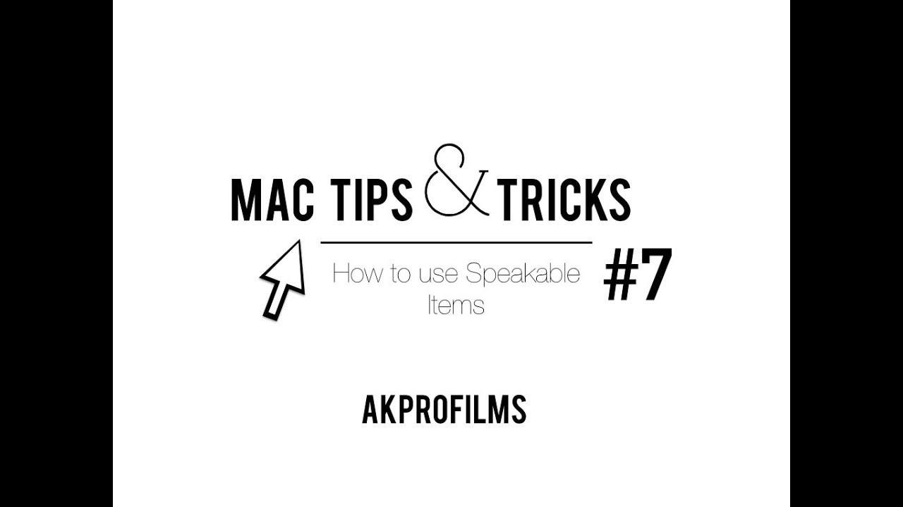 Mac Tips and Tricks Episode #7: How to use Speakable Items - YouTube