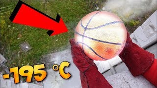 Experiment Liquid Nitrogen Vs Basketball Insane 5Th Floor Drop Test
