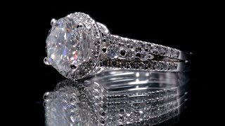 F&B Jewelry Showcase: FAB 9mm Round Moissanite Thick Band Diamond Shoulders and Halo Filigree Ring