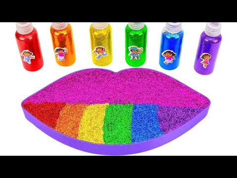 Satisfying Video l How to make Lips Bathtub From Rainbow Mixing Oddly Slime Cutting ASMR