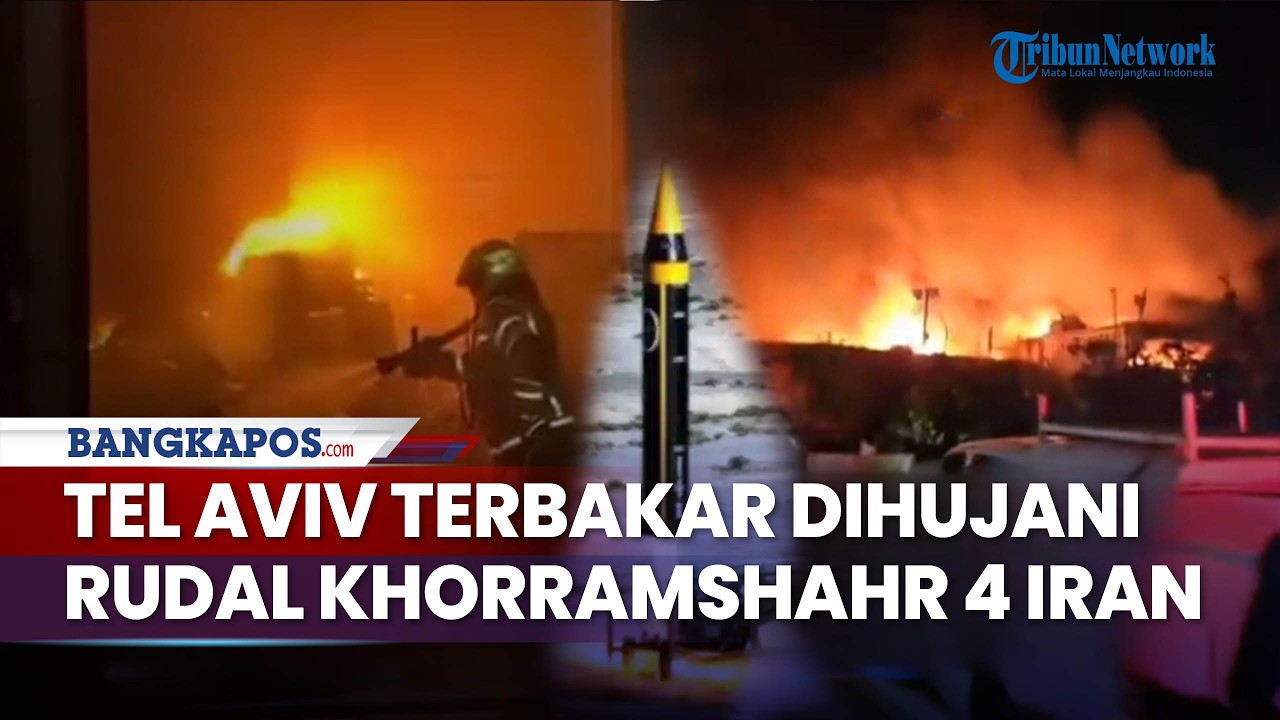 Tel Aviv Terbakar & Meledak Dihujani Rudal Khorramshahr 4 Iran, Warga Israel Lari ke Bunker