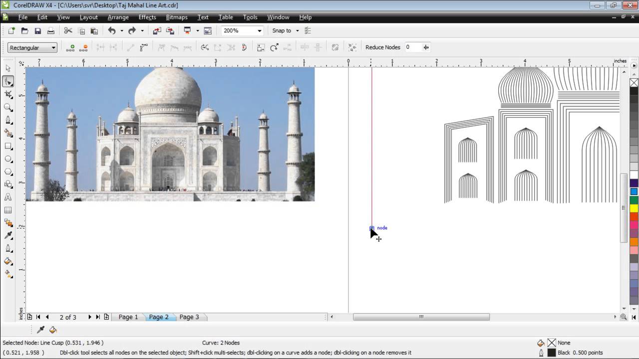 Art of Taj Mahal in Corel Draw